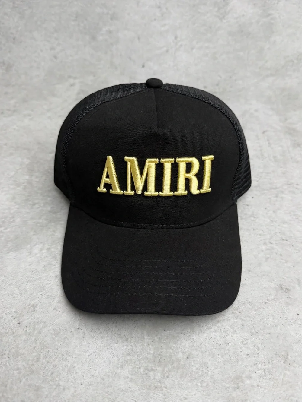 AMIRI Kids Black Cap with Gold Embroidered Logo